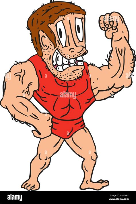 muscle flex cartoon